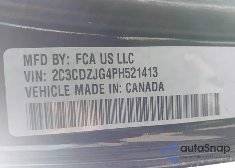 2023 Dodge Challenger Gt z USA, uszkodzony, nr VIN 2C3CDZJG4PH521413